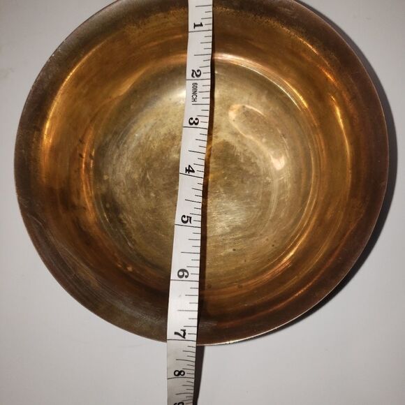 Vintage SMALL FOOTED BRASS BOWL MADE IN INDIA - Picture 6 of 6